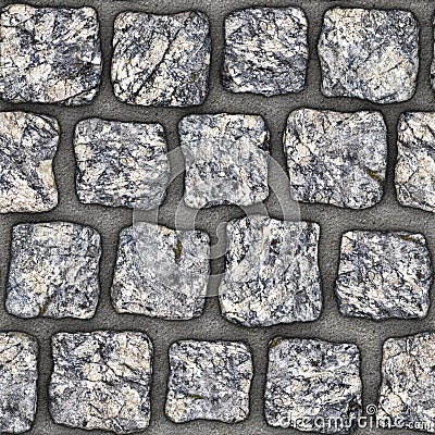S108 Seamless texture - cobblestone pavers Stock Photo