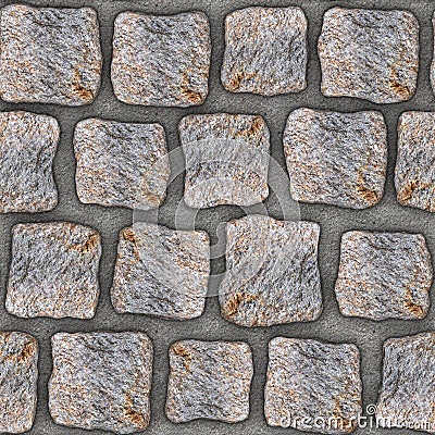 S010 Seamless texture - cobblestone pavers Stock Photo