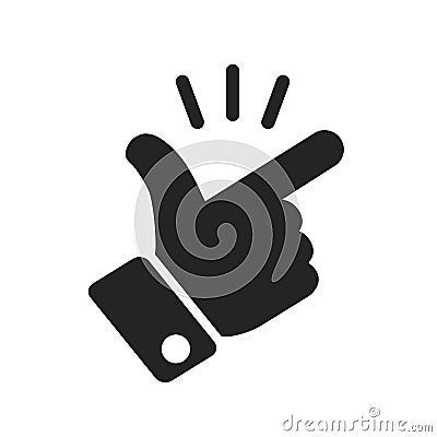 Itâ€™s simple - finger snap icon in flat style. Easy icon. Finger snapping click flick hand gesture sign - vector Vector Illustration