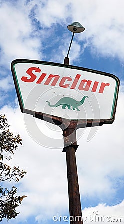 1950`s Sinclair Oil Sign Editorial Stock Photo