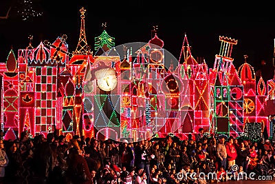 It's A Small World attraction at Disneyland ready for Christmas Editorial Stock Photo