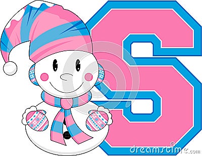 S is for Snowman Vector Illustration