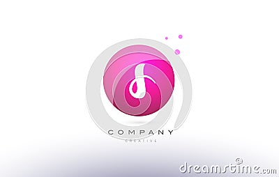 s sphere pink 3d hand written alphabet letter logo Vector Illustration