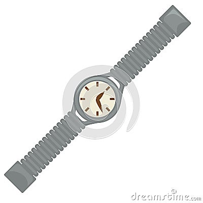 40s style watch or wrist clock, dial and belt, retro design Vector Illustration