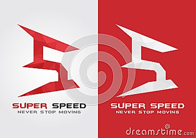 S Super Speed icon symbol from an alphabet letter S. Vector Illustration