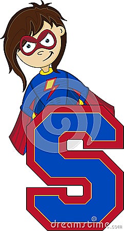 S is for Superhero Vector Illustration