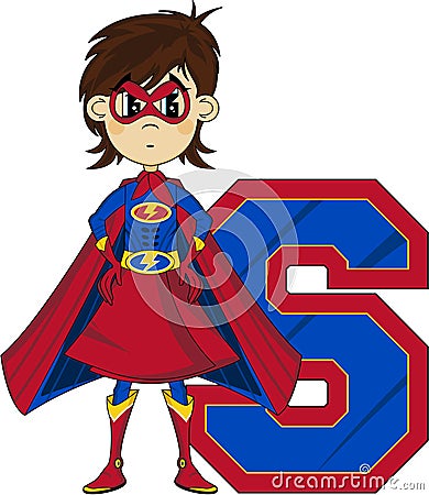 S is for Superhero Vector Illustration