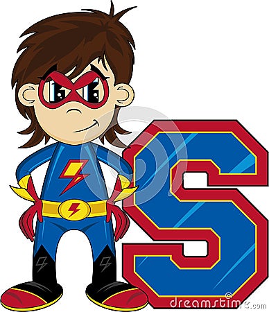 S is for Superhero Vector Illustration