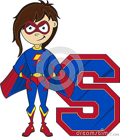 S is for Superhero Vector Illustration