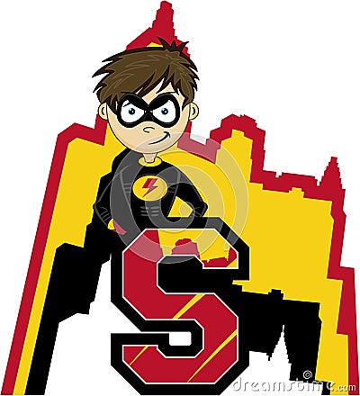 S is for Superhero Vector Illustration