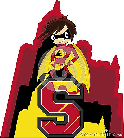 S is for Superhero Vector Illustration