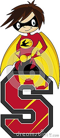 S is for Superhero Vector Illustration