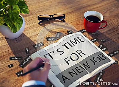 It's Time For New Job Career Employment Concept Stock Photo