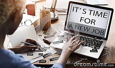 It's Time For New Job Career Employment Concept Stock Photo