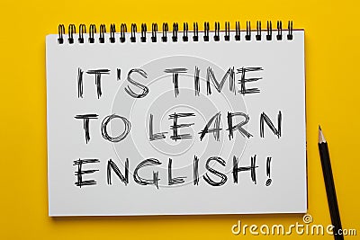 It`s Time To Learn English Stock Photo