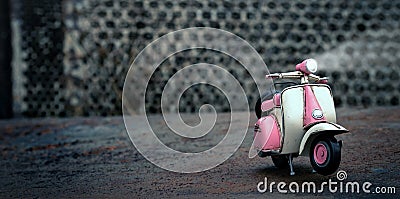 1950s Vespa tin model in a real context Stock Photo