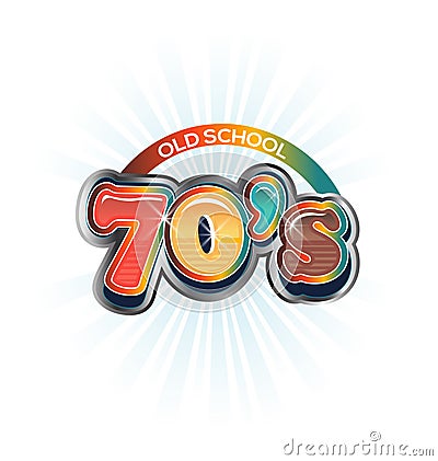 70s Vintage old school image logo Vector Illustration