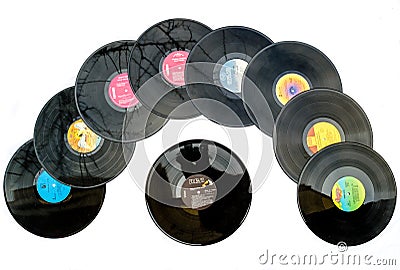 70's vinyl disco records Editorial Stock Photo