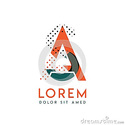 SA modern logo design with orange and green color that can be used for creative business and advertising. AS logo is filled with b Vector Illustration