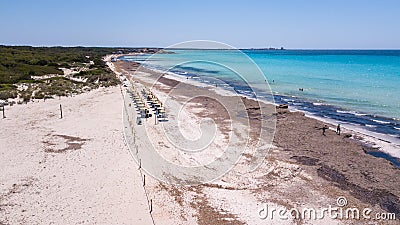 Sa Rapita, Mallorca Spain. Aerial landscape of the beach and turquoise sea Stock Photo