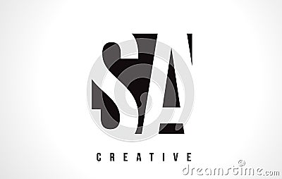 SA S A White Letter Logo Design with Black Square. Vector Illustration