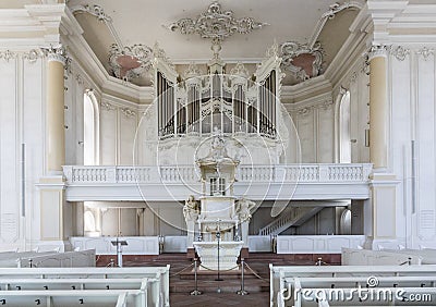 inside the Ludwigskirche Church in Saarbruecken, Germany Editorial Stock Photo