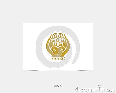 SAARC Rectangle flag icon with shadow Vector Illustration