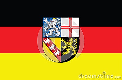 Saarland flag vector illustration. Germany province symbol. Vector Illustration