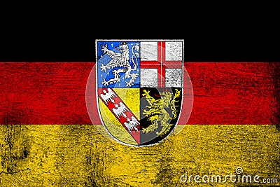 Saarland germany rusty and grunge flag illustration Cartoon Illustration