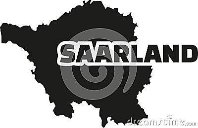 Saarland map with title Vector Illustration