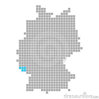 Saarland on simple map of Germany Stock Photo