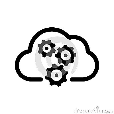 SaaS ( cloud service ) icon illustration Vector Illustration