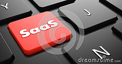 SAAS Concept on Red Keyboard Button. Stock Photo