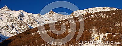 Saas Fee Panorama Stock Photo