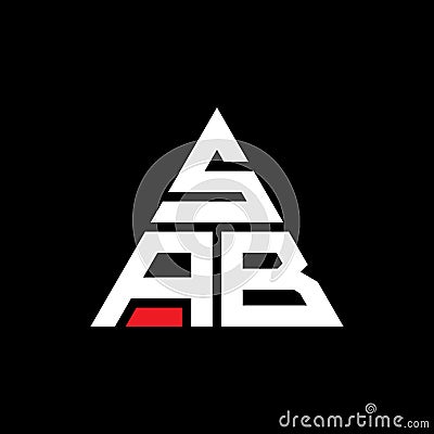 SAB triangle letter logo design with triangle shape. SAB triangle logo design monogram. SAB triangle vector logo template with red Vector Illustration