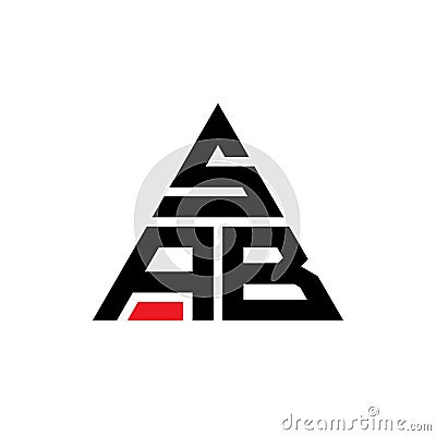 SAB triangle letter logo design with triangle shape. SAB triangle logo design monogram. SAB triangle vector logo template with red Vector Illustration
