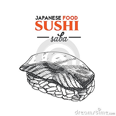 Saba sushi. Vector Illustration