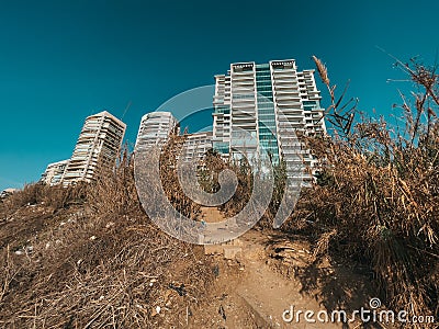 Sabah Nassar`s Rock at Raouche in Beirut, Lebanon. known as the Pigeons` Rock. Beautiful nature and sea. Lebanon attractions Stock Photo