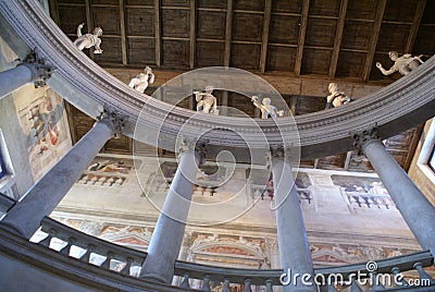 Sabbioneta, Mantua Italy - March 11 2010: interior of Teatro all`Antica Editorial Stock Photo