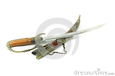 Saber sword and case Stock Photo