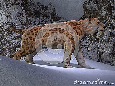 Saber-toothed Cat Mountain Stock Photo