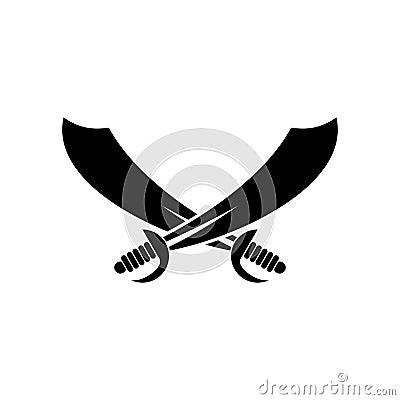 Sabers crossed. Pirate sword sign isolated. Vector illustration Vector Illustration