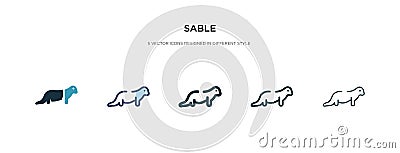 Sable icon in different style vector illustration. two colored and black sable vector icons designed in filled, outline, line and Vector Illustration