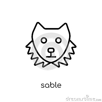 Sable icon. Trendy modern flat linear vector Sable icon on white Vector Illustration