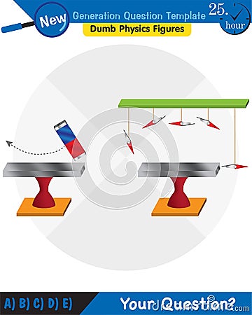 Physics, Magnets, Electromagnetic field and magnetic force, Polar magnet schemes, Educational magnetism physics vector Stock Photo