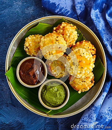 Indian fasting starters - Sabudana Vada Stock Photo