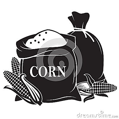 sack with corn Vector Illustration