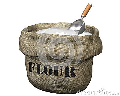 Sack of flour Cartoon Illustration