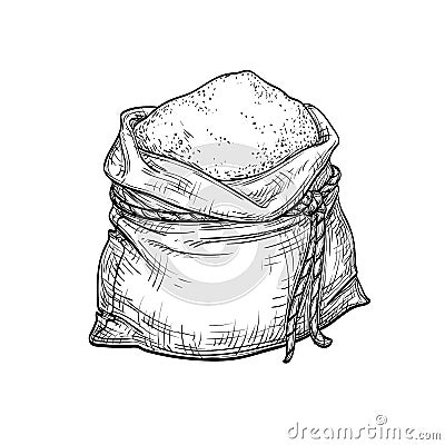 Sack of flour. Vector Illustration