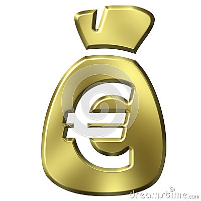 Sack Full of Euros Stock Photo